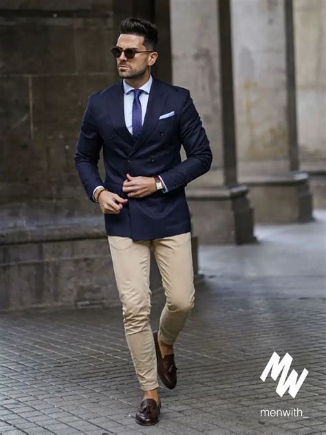 combination for navy blue blazer|blue blazer and khaki combinations.